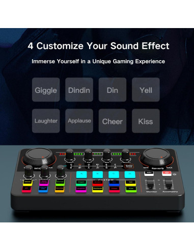 Mezclador de Audio HOSONGIN P300 - Interfaz USB con Efectos