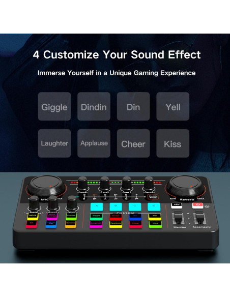 Mezclador de Audio HOSONGIN P300 - Interfaz USB con Efectos