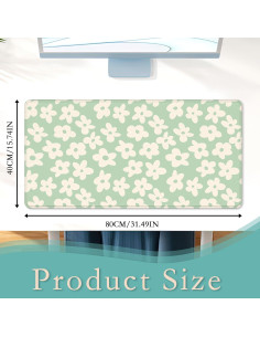 Alfombrilla de Escritorio TUBAMQ 80x40cm Flor Margarita Vintage 2