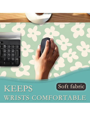 Alfombrilla de Escritorio TUBAMQ 80x40cm Flor Margarita Vintage