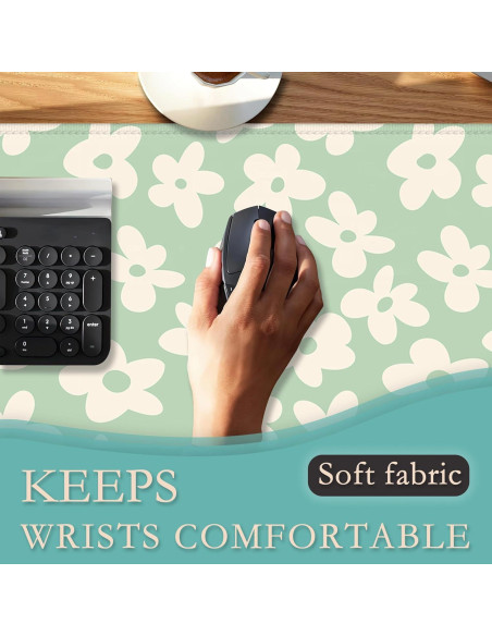 Alfombrilla de Escritorio TUBAMQ 80x40cm Flor Margarita Vintage