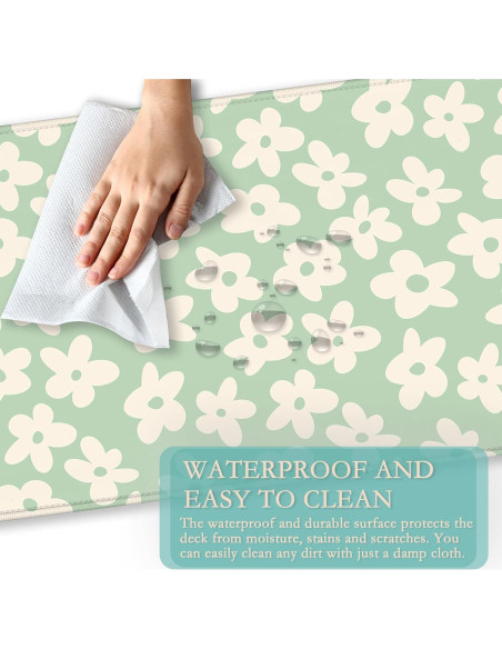 Alfombrilla de Escritorio TUBAMQ 80x40cm Flor Margarita Vintage