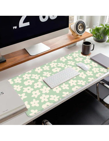 Alfombrilla de Escritorio TUBAMQ 80x40cm Flor Margarita Vintage