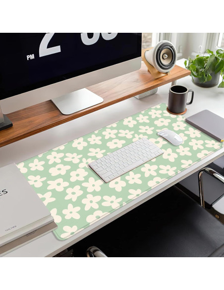 Alfombrilla de Escritorio TUBAMQ 80x40cm Flor Margarita Vintage