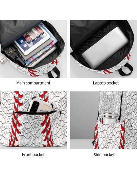 Mochila Escolar Ligera Unisex 28x16x43 cm - Color Béisbol