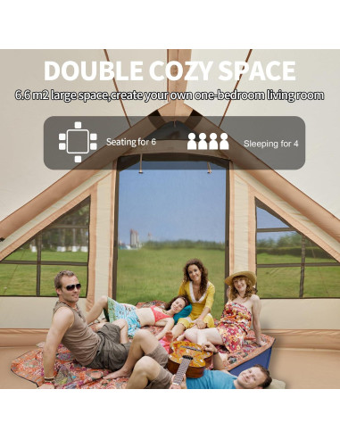 Tienda Inflable SHANQUAN para 4 Personas con Bomba - Impermeable