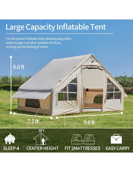 Tienda Inflable SHANQUAN para 4 Personas con Bomba - Impermeable