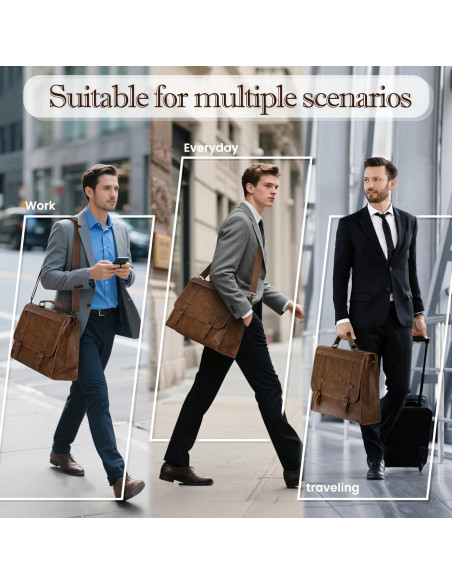 Bolsa de Mensajero Rainsmore 43x15x33 cm Impermeable Cuero Vintage