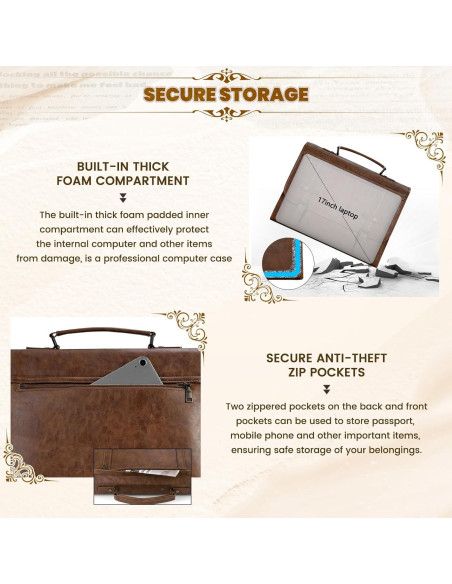 Bolsa de Mensajero Rainsmore 43x15x33 cm Impermeable Cuero Vintage