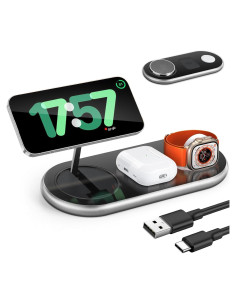 Cargador Inalámbrico 3 en 1 LOOWARTS para iPhone, Apple Watch y Airpods