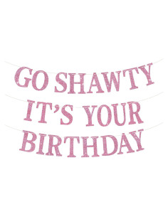 Banner Brillante Feliz Cumpleaños BEISHIDA Rosa Pre-ensamblado