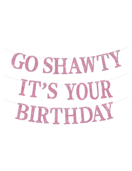 Banner Brillante Feliz Cumpleaños BEISHIDA Rosa Pre-ensamblado