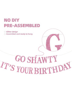 Banner Brillante Feliz Cumpleaños BEISHIDA Rosa Pre-ensamblado 2