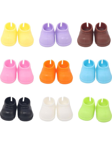 9 Pares de Zapatos de Muñeca 17cm 18INDC - Accesorios de Plástico