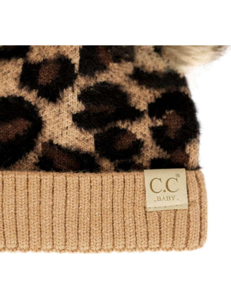 Gorro de Punto Trenzado C.C para Niñas con Pom Pom Sintético Gorro de Punto Trenzado C.C para Niñas con Pom Pom Sintético