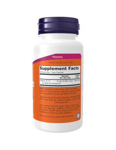 Suplemento de Vitamina B-12 NOW Foods 5000mcg Vegano 90 Cápsulas 2