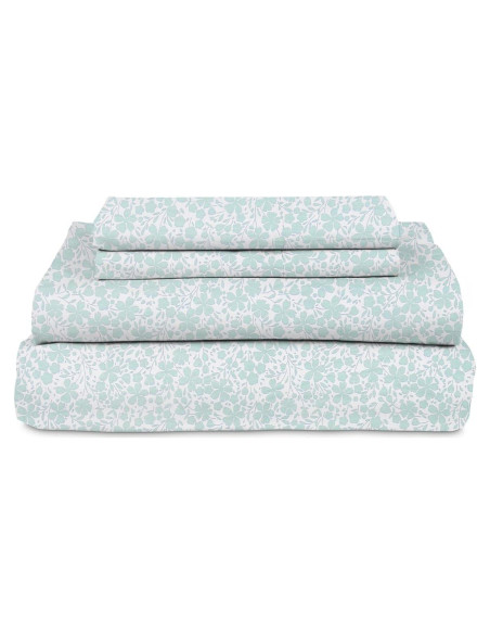 Sábanas de Cama MyPillow Individual 100% Algodón Percale 200 Hilos