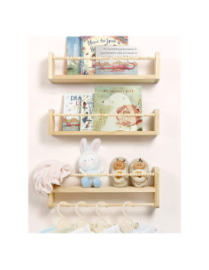 Estantes Flotantes de Madera Natural Maxpeuvon - Juego de 3