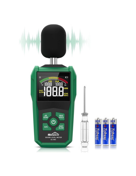 Medidor de Decibelios SQECH SL720C Digital con Pantalla LCD