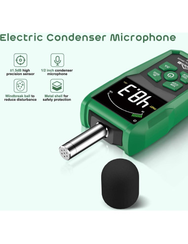 Medidor de Decibelios SQECH SL720C Digital con Pantalla LCD