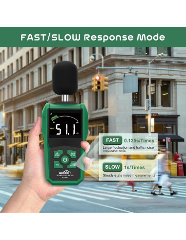 Medidor de Decibelios SQECH SL720C Digital con Pantalla LCD