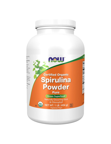 Polvo de Espirulina Orgánica NOW Foods 454g - Rico en B-12 y Beta-Caroteno Polvo de Espirulina Orgánica NOW Foods 454g - Rico en B-12 y Beta-Caroteno