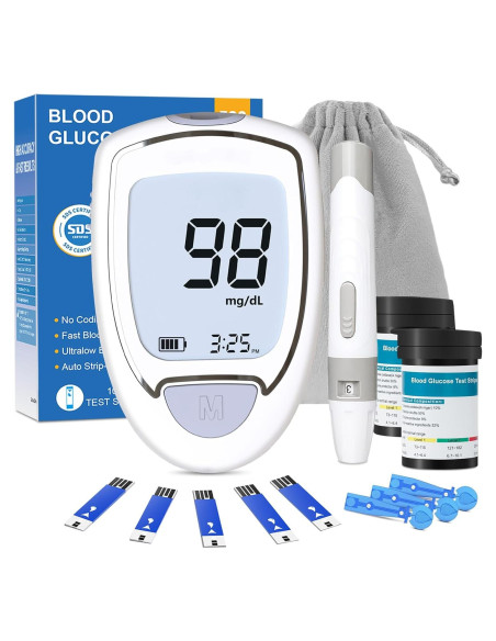 Kit Monitor de Glucosa CAKRNPS G-425-3 con 100 Tiras y Lancetas