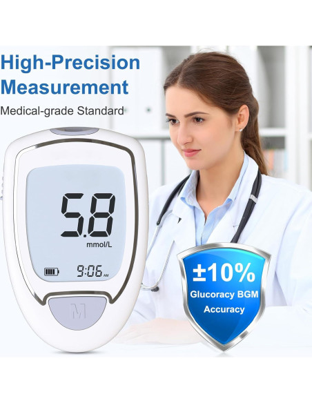 Kit Monitor de Glucosa CAKRNPS G-425-3 con 100 Tiras y Lancetas