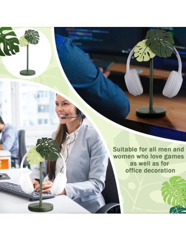 Soporte de Auriculares Yookeer Monstera de Madera 25x12cm