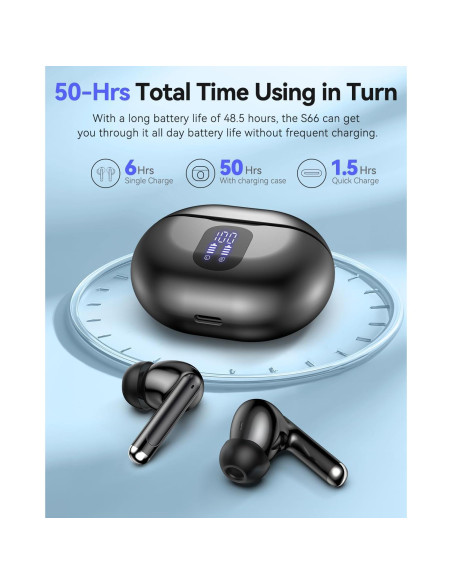 Auriculares Inalámbricos Bluetooth XIAOWTEK S66 50H Batería IPX7 Auriculares Inalámbricos Bluetooth XIAOWTEK S66 50H Batería IPX7