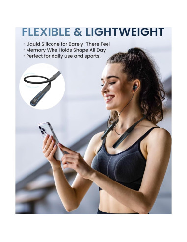 Auriculares Bluetooth 5.4 LAMA con cuello, impermeables y ANC