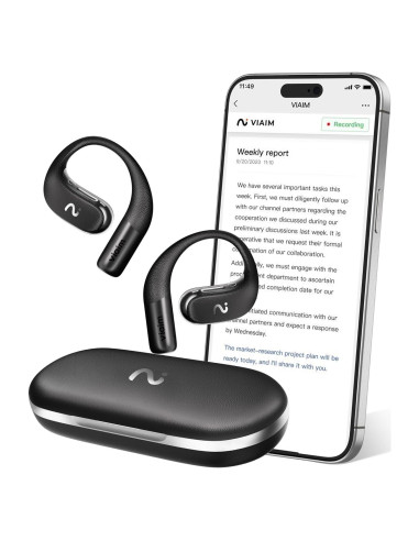 Grabadora AI viaim OpenNote - Auriculares Bluetooth, 53h batería