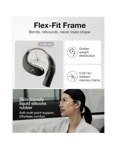 Grabadora AI viaim OpenNote - Auriculares Bluetooth, 53h batería