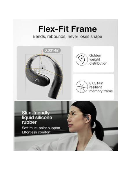 Grabadora AI viaim OpenNote - Auriculares Bluetooth, 53h batería