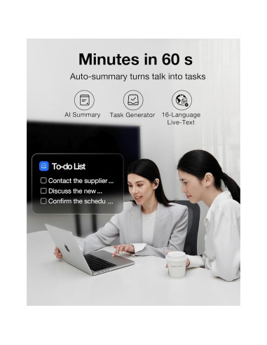 Grabadora AI viaim OpenNote - Auriculares Bluetooth, 53h batería