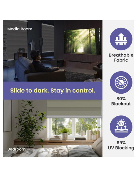 Persianas Zebra Blackout Foiresoft 50.8x50.8 cm Sin Cordones