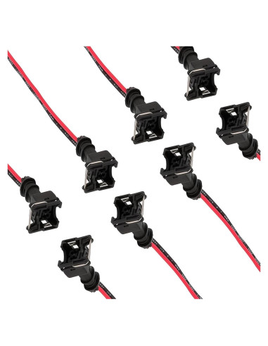 Conector de inyector de combustible GRANDI 8 PCS negro