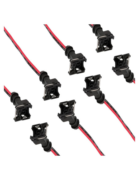 Conector de inyector de combustible GRANDI 8 PCS negro
