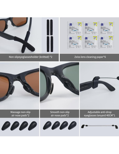 Accesorios para Gafas Inteligentes Ray-Ban Meta Wayfarer - 4 Almohadillas, Cordón y Soporte