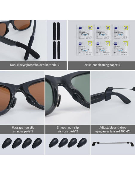 Accesorios para Gafas Inteligentes Ray-Ban Meta Wayfarer - 4 Almohadillas, Cordón y Soporte