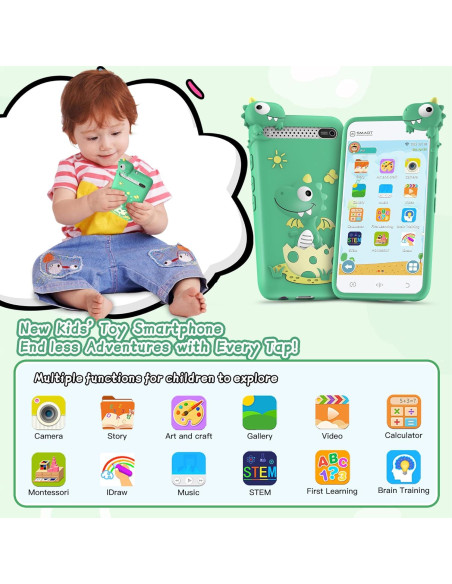 Teléfono Juguete TOPI D5 para Niños con Cámara y 200 Juegos