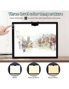 Caja de Luz LED A3 VKTEKLAB Recargable con Soporte y Clip 2