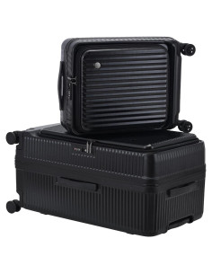 Juego de Maletas Kaleenie 20/29 Pulgadas Negro con Apertura Lateral