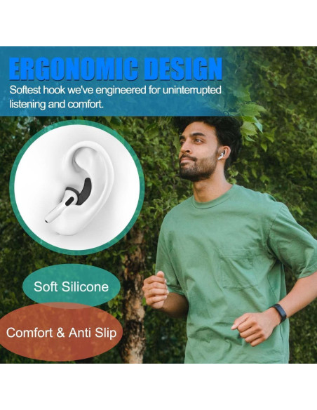 5 Pares de Ganchos de Oreja Silicona para AirPods 4 - 5 Colores
