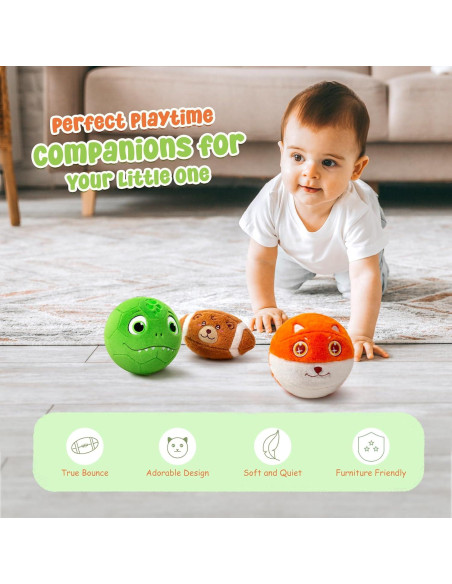 Conjunto de 3 Pelotas Suaves VangeBow para Niños 1-5 Años