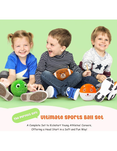 Conjunto de 3 Pelotas Suaves VangeBow para Niños 1-5 Años