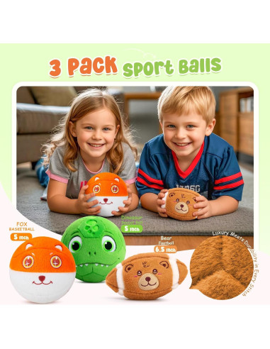 Conjunto de 3 Pelotas Suaves VangeBow para Niños 1-5 Años