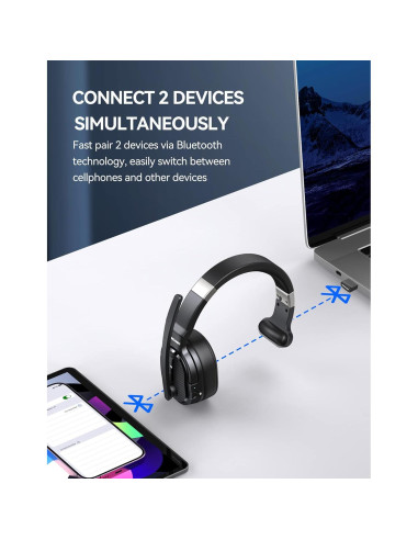 Auriculares Inalámbricos TECKNET TK-HS005 con Cancelación de Ruido