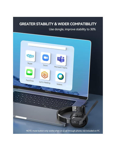 Auriculares Inalámbricos TECKNET TK-HS005 con Cancelación de Ruido