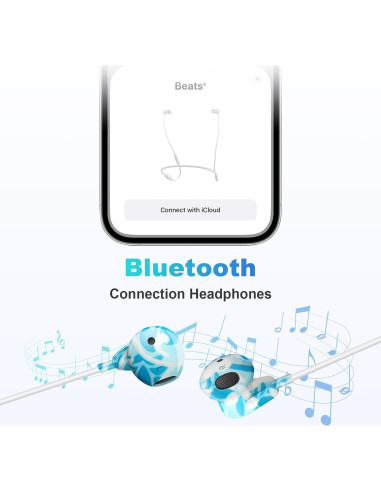 Auriculares con cable XNMOA para iPhone con micrófono azul